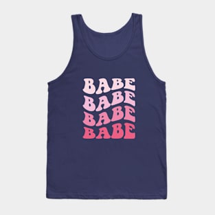 Babe Wavy Retro Font Design Tank Top